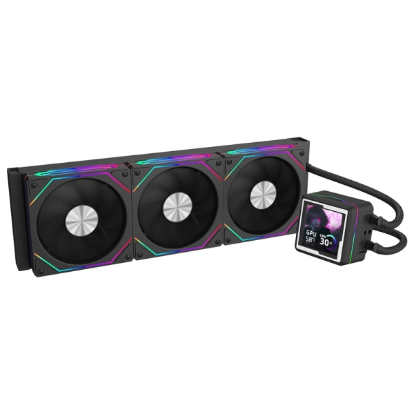 Dragos AquaForge 360 Black ARGB LCD 360mm Intel-AMD Uyumlu Sıvı Soğutucu