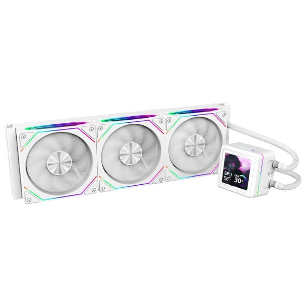 Dragos AquaForge 360 White ARGB LCD 360mm Intel-AMD Uyumlu Sıvı Soğutucu