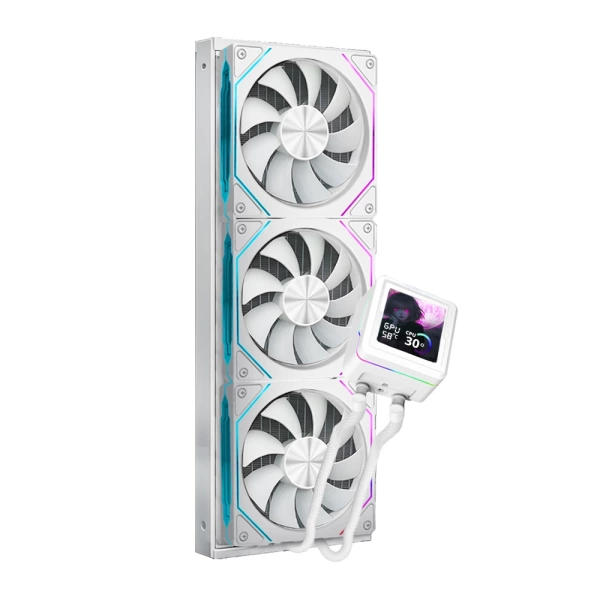 Dragos AquaForge 360 White ARGB LCD 360mm Intel-AMD Uyumlu Sıvı Soğutucu