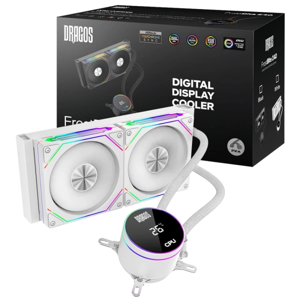Dragos FrostBite 240 White ARGB Digital 240mm Intel-AMD Uyumlu Sıvı Soğutucu