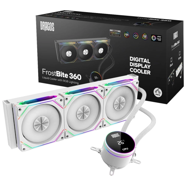 Dragos FrostBite 360 White ARGB Digital 360mm Intel-AMD Uyumlu Sıvı Soğutucu