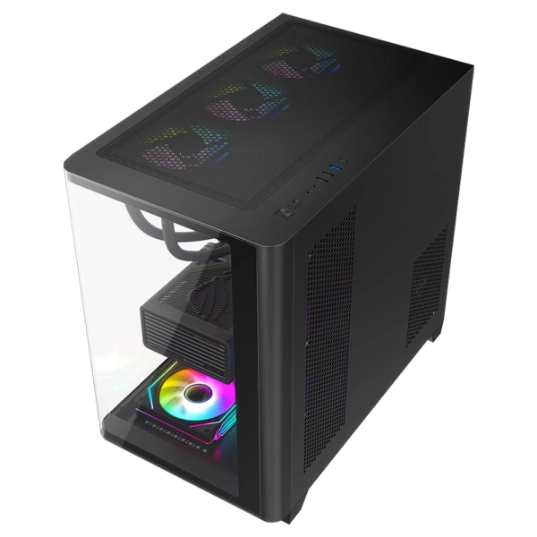 Dragos Ocean Curved Pro Siyah 7x Argb Fan USB 3.0 750W 80+ Panoramik Temperli Cam Gaming ATX Mid Tower Kasa