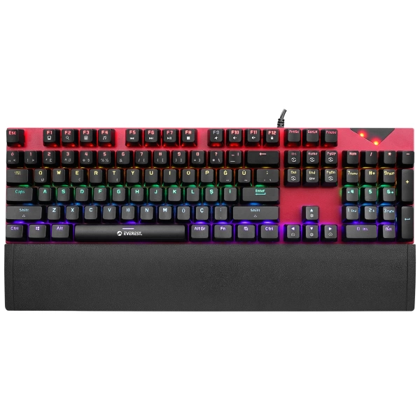 Everest KB-MK7 Kırmızı USB Bilek Destekli Mekanik Q Red Switch Gaming Oyuncu Klavyesi