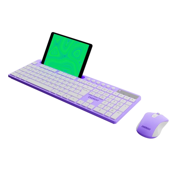 Everest KM-730 Pembe/Beyaz Kablosuz Q Multimedia Klavye + Mouse Set