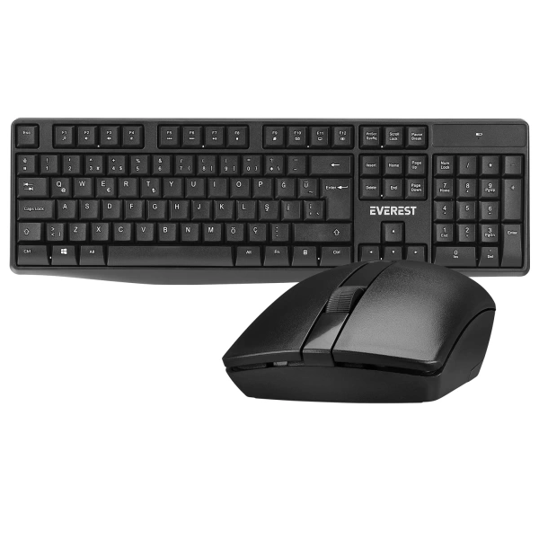 Everest KM-7500 Siyah Kablosuz Q Multimedia Klavye + Mouse Set