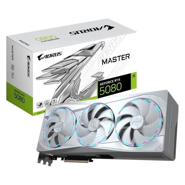 Gigabyte AORUS GeForce RTX 5080 MASTER ICE 16GB DLSS 4 256 bit GDDR7 Beyaz Ekran Kartı