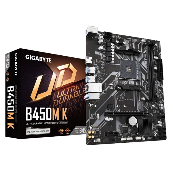 Gigabyte B450M K DDR4 3600MHz (OC) M.2 AM4 mATX Anakart