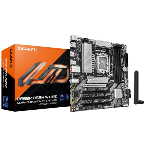 Gigabyte B860M DS3H WIFI6E DDR5 9066MHz (OC) M.2 1851p mATX Anakart