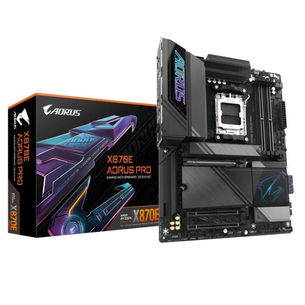 Gigabyte X870E AORUS PRO WiFi 7 DDR5 8000MHz (OC) RGB M.2 AM5 ATX Anakart