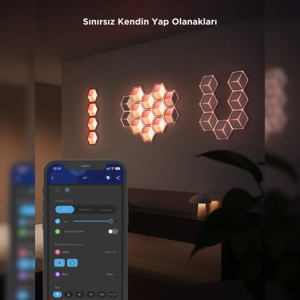 Govee Glide Hexa Ultra LED Aydınlatma Panel (7li Paket, Wi-Fi ve Bluetooth Destekli, Alexa ve Google Assistant Uyumlu) H606AC81