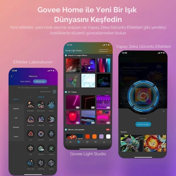 Govee RGBIC 5 Metre Wi-Fi ve Bluetooth LED Şerit Işık (Alexa ve Google Assistant Uyumlu) H618A3D1