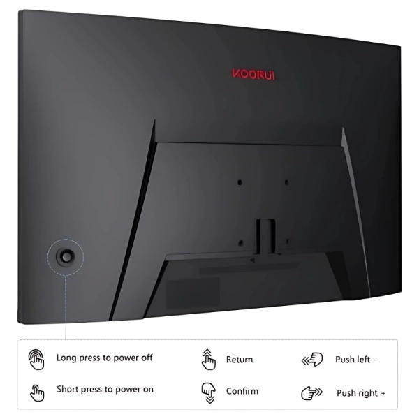 Koorui 27 27E6QC Curved VA Panel 1ms 144Hz HDMI, DisplayPort FreeSync QHD VESA Gaming Siyah Monitör