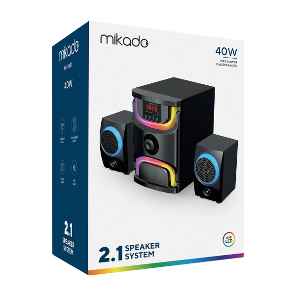 Mikado MD-96BT 2+1 40W Siyah Multimedya FM/BT/SD/USB Hoparlör