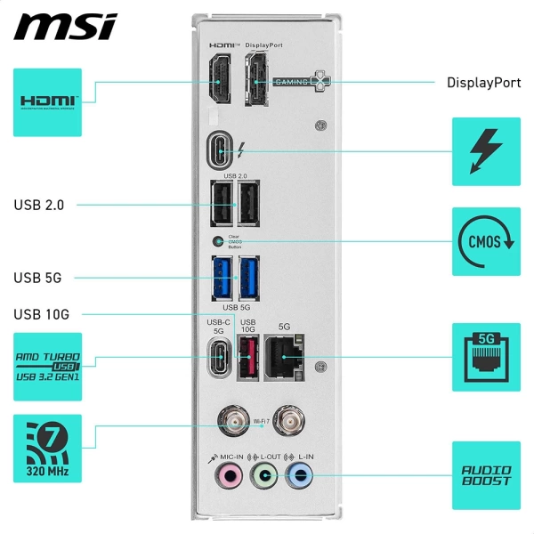 MSI B860M Gaming Plus WIFI DDR5 8600MHz (OC) M.2 1851p mATX Anakart