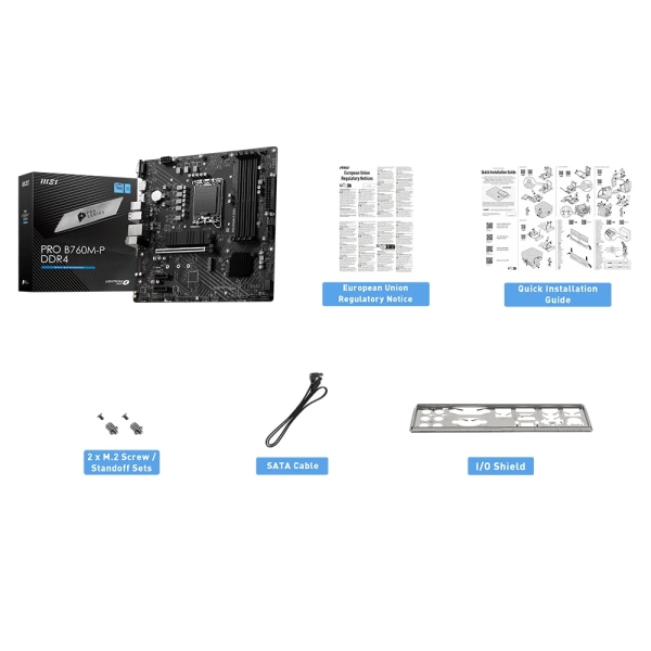 MSI Pro B760M-P DDR4 4800MHz (OC) RGB M.2 1700p mATX Anakart