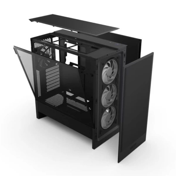 NZXT H5 Flow (2024) Siyah RGB Temperli Cam USB 3.2 ATX Mid Tower Kasa