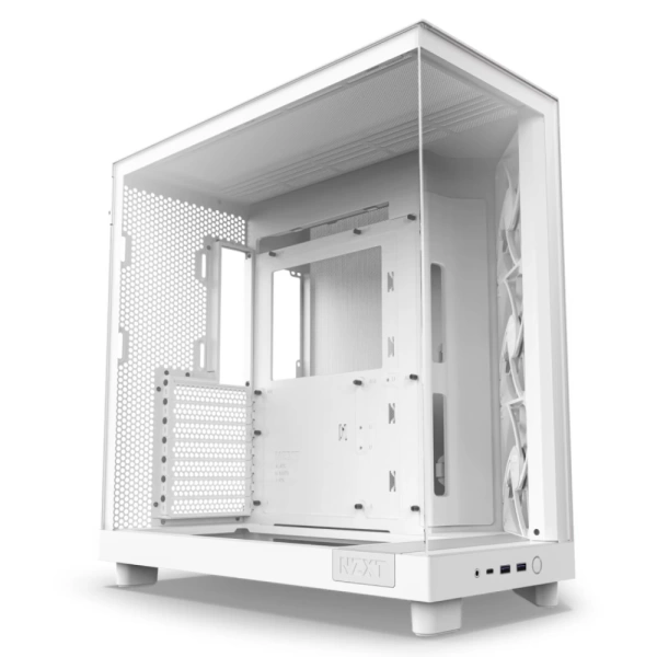 NZXT H6 Flow Beyaz Temperli Cam USB 3.2 ATX Mid Tower Kasa