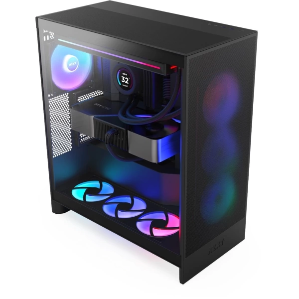 NZXT H7 Flow (2024) RGB Siyah Temperli Cam USB 3.2 ATX Mid Tower Kasa