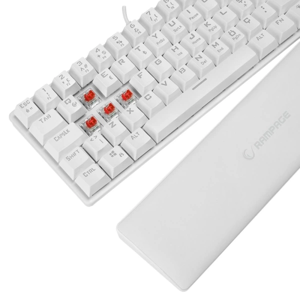 Rampage ALLY K11 Beyaz Rainbow Q Bilek Destekli Red Switch Gaming Oyuncu Klavye