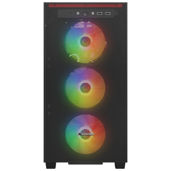 Rampage BLAZE Mesh Temperli Camlı Siyah 4* 12cm ARGB Fan M-ATX Mid-T Gaming Oyuncu Kasası