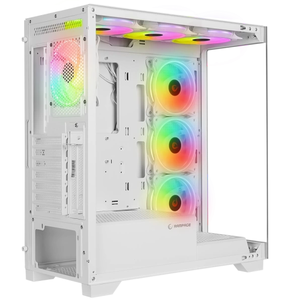 Rampage HYDRA V3 WHITE Camlı 7*12cm RGB Fan ATX Gaming Kasa