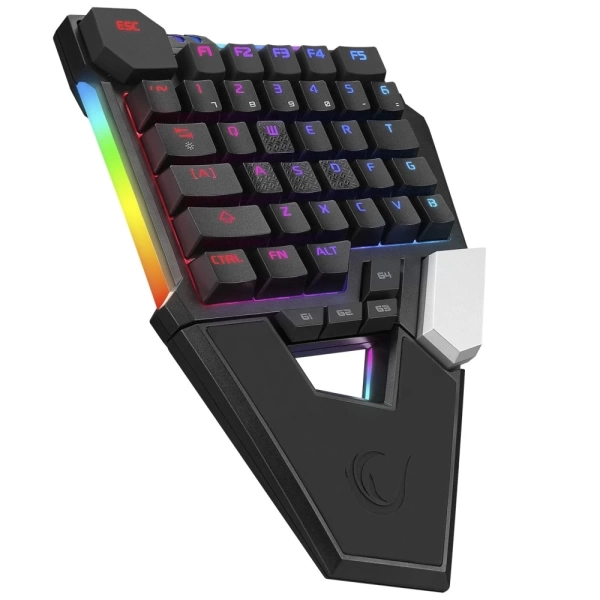 Rampage KB-277 OMNI Siyah Örgülü Type-C  RGB 6 Farklı Aydınlatma Modu Q Mini Gaming Oyuncu Klavyesi