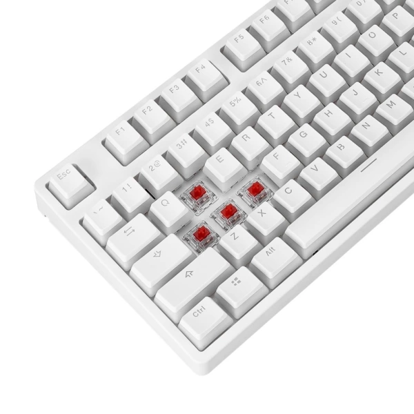 Rampage KB-R136 GHOST Beyaz Type-C Bağlantılı RGB Puding Tuşlu Red Switch US Gaming Oyuncu Klavye