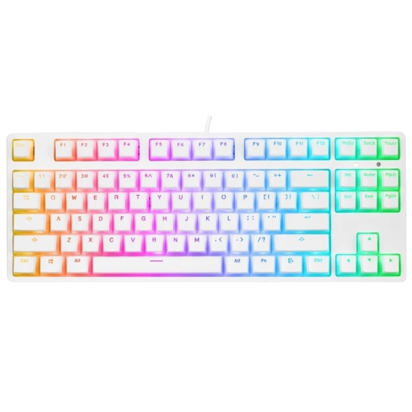 Rampage KB-R136 GHOST Beyaz Type-C Bağlantılı RGB Puding Tuşlu Red Switch US Gaming Oyuncu Klavye