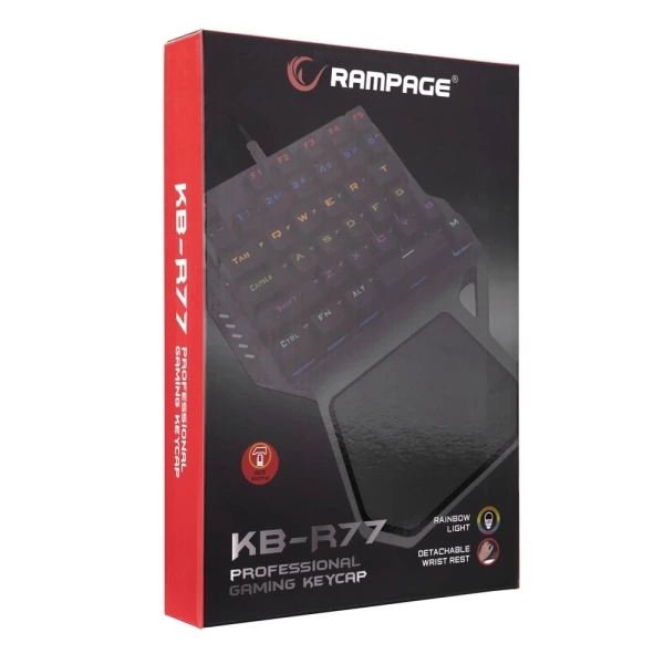 Rampage KB-R77 PALM USB Rainbow Backlight Outemu Red Switch Mekanik 36 Tuşlu Mini Gaming Oyuncu Klavyesi