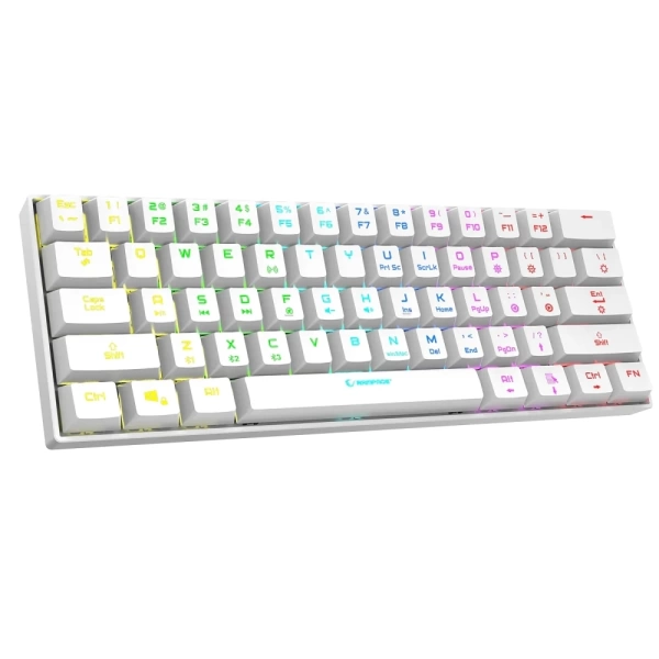 Rampage KB-RX63 B-ATOM Beyaz Bluetooth RGB Backlight Blue Switch Mekanik Q 63 Tuşlu Mini Gaming Oyuncu Klavyesi