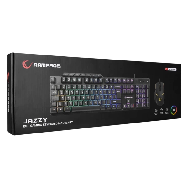 Rampage KM-9858 JAZZY Rainbow Gaming Klavye Mouse Set
