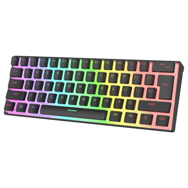 Rampage RADIANT K11 Siyah Type-C Bağlantılı RGB Puding Tuşlu US Layout Red Switch Gaming Klavye