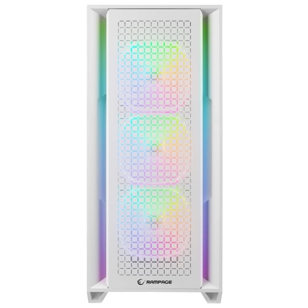 Rampage RADIANT V1 WHITE 2* USB3.0 Temperli 4*ARGB Fan+Hub E-ATX Exclusive Gaming Kasa