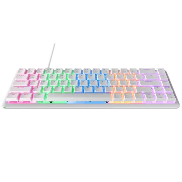 Rampage REBEL Beyaz Low Profile BLUE SWITCH  US Layout English Rainbow Mekanik Gaming Klavye