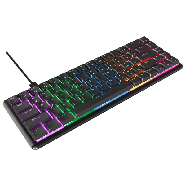 Rampage REBEL Siyah Low Profile RED SWITCH Mekanik Gaming Oyuncu Klavye US Layout English Rainbow