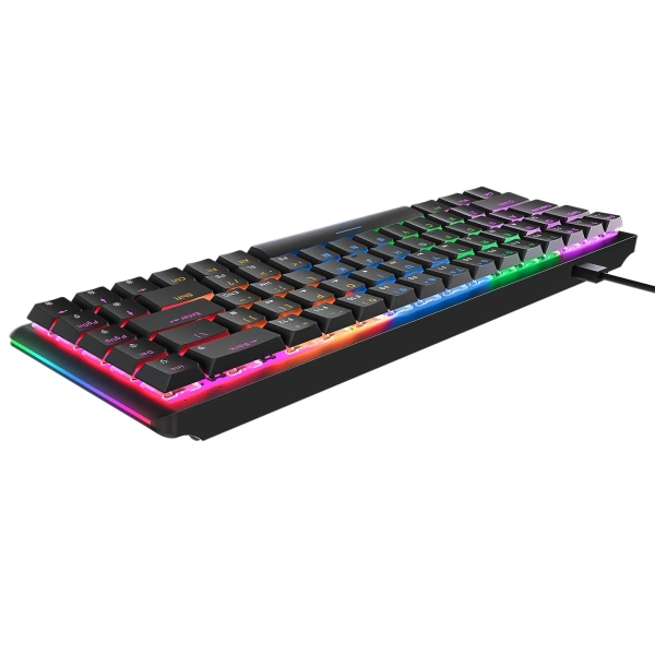 Rampage REBEL Siyah Low Profile RED SWITCH Mekanik Gaming Oyuncu Klavye US Layout English Rainbow