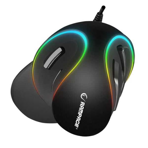 Rampage SMX-R618 TERRIFIC Siyah RGB Efektli 4000dp 6 Tuşlu Ergonomik Mouse