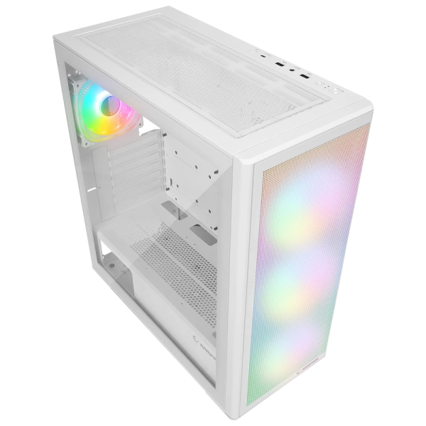 Rampage VORTEX V3 Beyaz Mesh Temperli Cam 4*RGB Fan + Hub E-ATX Gaming Kasa