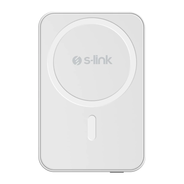 S-link M5 5000mAh PD20W Magsafe 15W Kablosuz Type-C Beyaz Powerbank