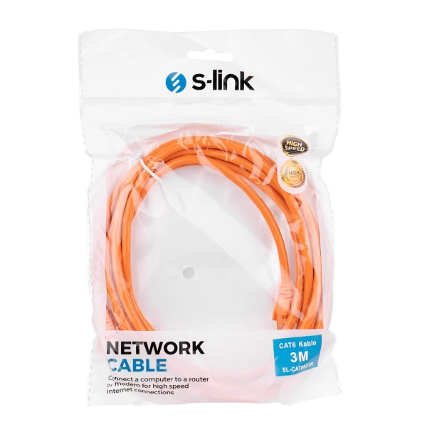 S-link SL-CAT603TR 3m Turuncu CAT6 Kablo CAT6 Kablo