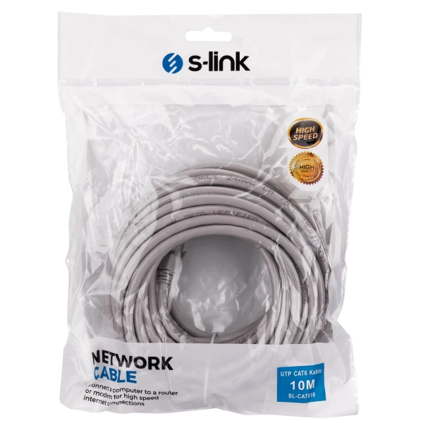 S-link SL-CAT610 10m Gri CAT6 Kablo CAT6 Kablo