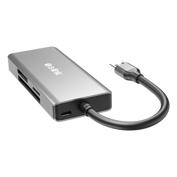 S-link SL-CR51 TypeC ve USB3.0 CF, SD, M2, MicroSD SD, MS 5 in 1 Metal Kart Okuyucu