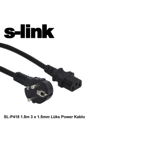 S-link SL-P418 1.8m 3 x 1.5mm Lüks Power Kablo Power Kablo