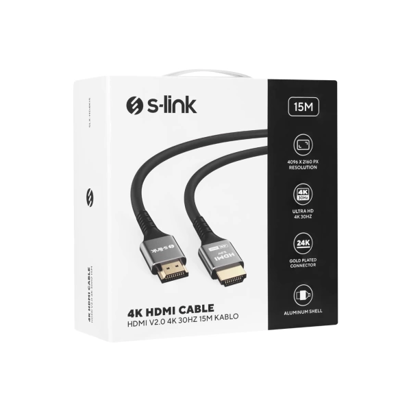 S-link SLX-HD4K15 15 m 4K HDMI Kablo Kablo