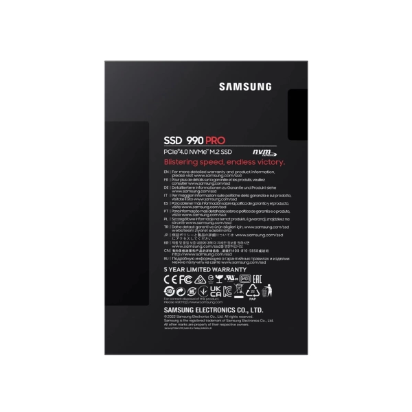 Samsung 990 PRO 1TB NVMe Gen4 7450/6900MB/s M.2 SSD