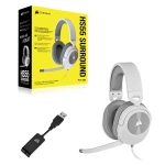 Corsair HS55 Surround USB Dolby Audio 7.1 Surround Beyaz Kablolu Gaming Kulaklık