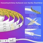 Govee 10 Metre Wi-Fi ve Bluetooth RGB LED Şerit Işık (Alexa ve Google Assistant Uyumlu) H61103A3