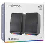 Mikado MD-178 2.0 3W*2 Beyaz RGB Aydınlatmalı USB + 3.5mm USB 5V Hoparlör