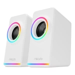 Mikado MD-182 2.0 3W*2 Beyaz RGB Aydınlatmalı USB + 3.5mm USB 5V Hoparlör