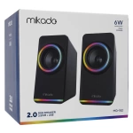 Mikado MD-182 2.0 3W*2 Siyah RGB Aydınlatmalı USB + 3.5mm USB 5V Hoparlör